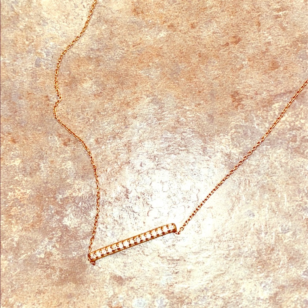 Rose gold lobster clasp with diamond bar